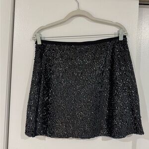 H&M Black Sequin Mini Skirt